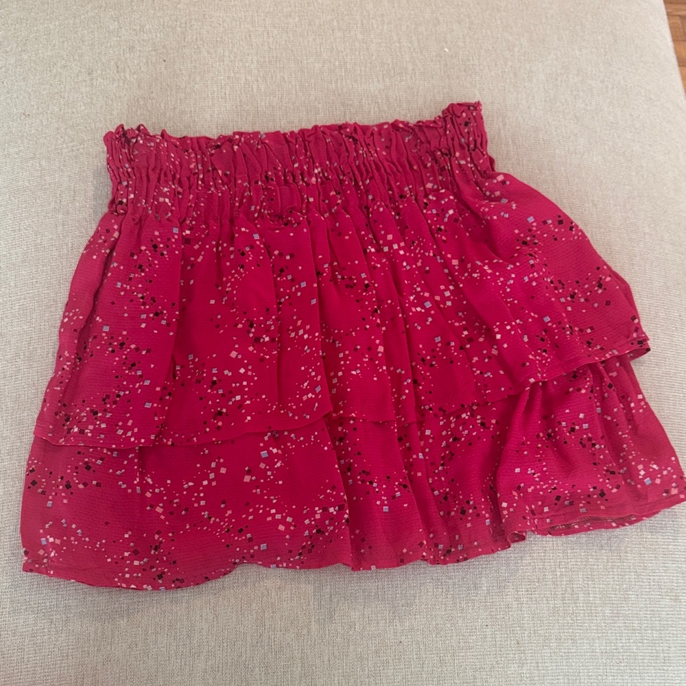 La Belle Ile St Barths Pink Mini Skirt with Ruffles